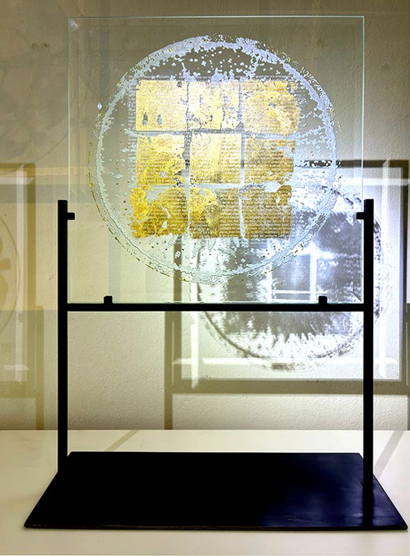 Klangsonne 9-facher Segen - Glas im Eisenständer